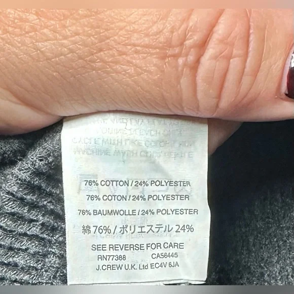 Madewell Women’s Long Sleeve  Bell Sleeve Crew Neck Ribbed Gray Shirt‎ Size Med. - Picture 5 of 5